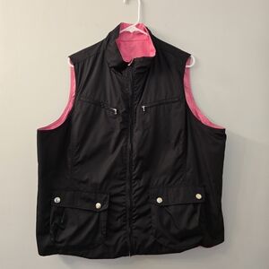 Like New Ralph Lauren Fully Reversible Black/Pink Vest in Size 2X